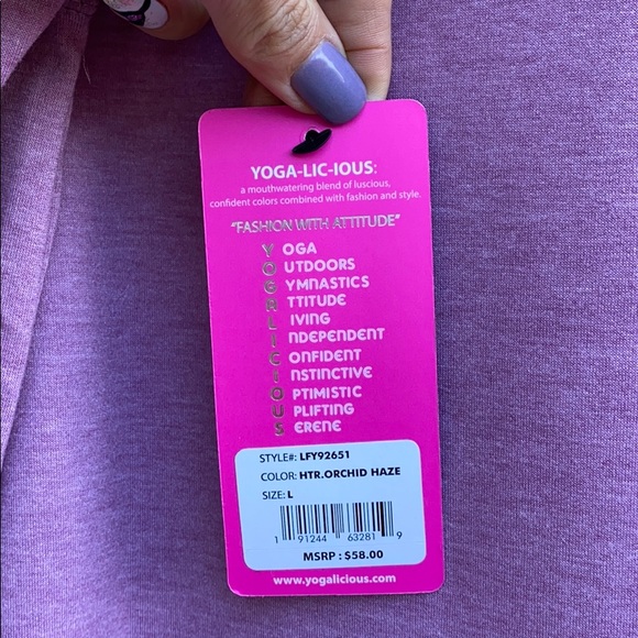 Yogalicious Side Knot Yoga Shirt Sweatshirt Top - Picture 7 of 7